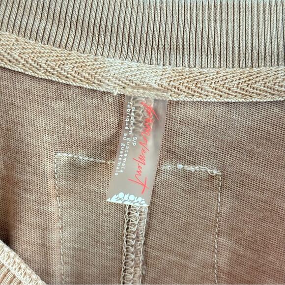 Free People Movement | Womens Hustle Layer Caramel Tan Camel Long Sleeve Top Tee - Picture 6 of 11